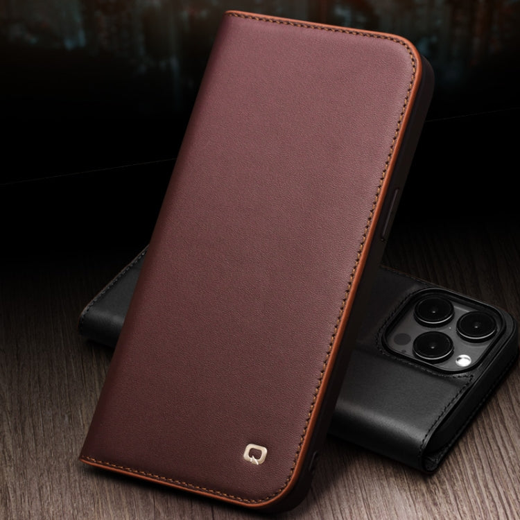 For iPhone 15 QIALINO Classic Gen2 Genuine Leather Phone Case(Brown) - free shipping - PMC TechLife - Order now!