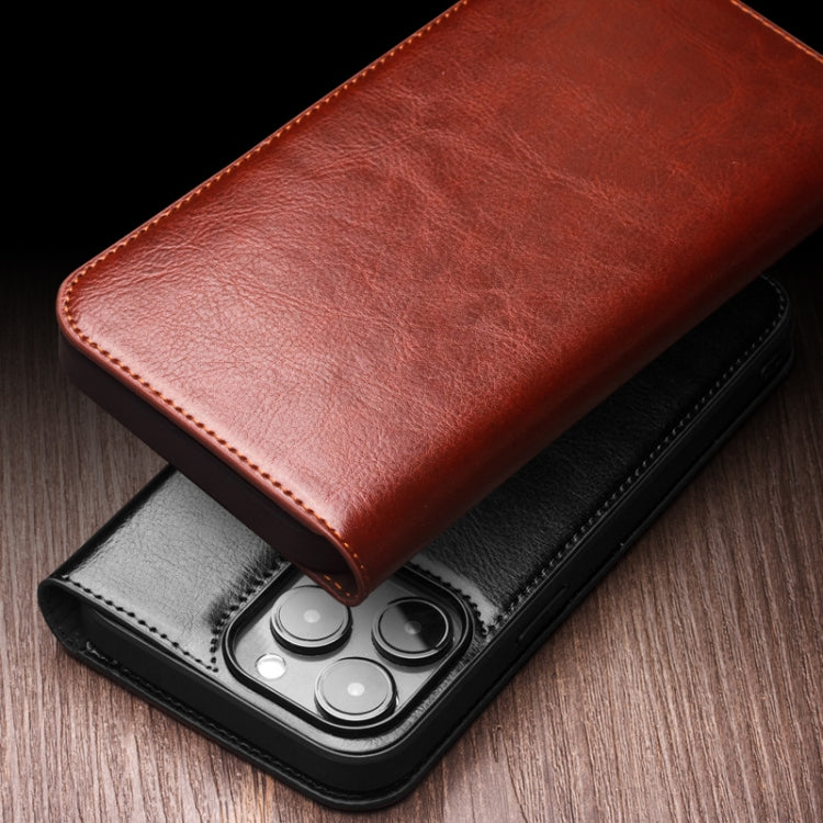 For iPhone 15 Plus QIALINO Classic Genuine Leather Phone Case(Brown) - free shipping - PMC Jewellery - Order now!