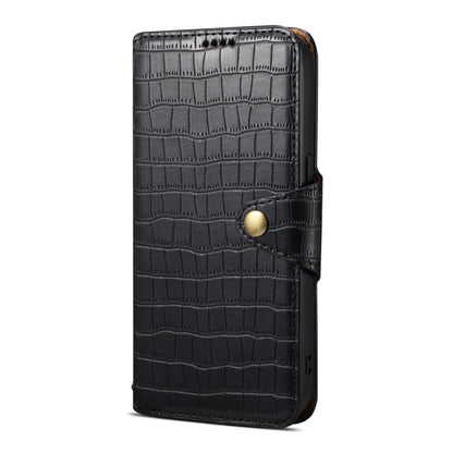 For iPhone 16 Pro Denior Crocodile Texture Oil Edge Leather Phone Case(Black) - iPhone 16 Pro Cases by Denior | Online Shopping South Africa | PMC Jewellery | Buy Now Pay Later Mobicred