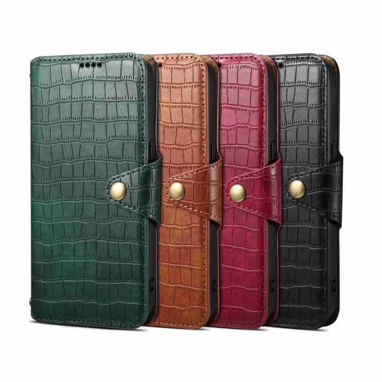 For iPhone 16 Denior Crocodile Texture Oil Edge Leather Phone Case(Black) - free shipping - PMC Jewellery - Order now!