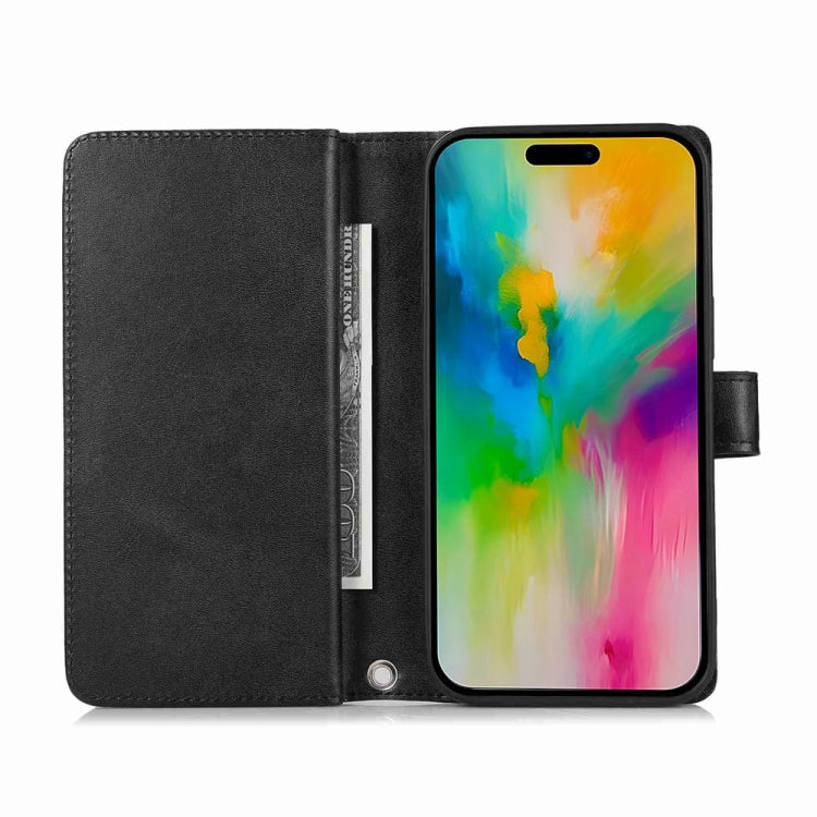 For iPhone 16 Pro Max Wristband Card Slot Leather Phone Case(Black) - iPhone 16 Pro Max Cases by PMC Jewellery | Online Shopping South Africa | PMC Jewellery | Buy Now Pay Later Mobicred