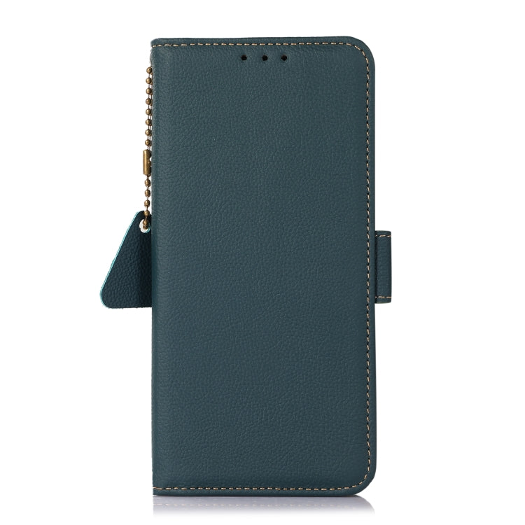 For Huawei Mate 60 Side-Magnetic TJ Genuine Leather RFID Phone Case(Green) - Huawei Cases by PMC TechLife | Online Shopping South Africa | PMC TechLife | Buy Now Pay Later Mobicred