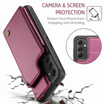 For Samsung Galaxy A54 5G CaseMe C22 Card Slots Holder RFID Anti-theft Phone Case(Wine Red) - Galaxy Phone Cases by CaseMe | Online Shopping South Africa | PMC Jewellery | Buy Now Pay Later Mobicred