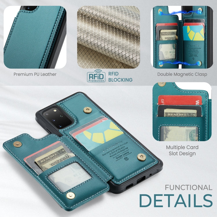 For Samsung Galaxy S20+ CaseMe C22 Card Slots Holder RFID Anti-theft Phone Case(Blue Green) - Galaxy Phone Cases by CaseMe | Online Shopping South Africa | PMC Jewellery | Buy Now Pay Later Mobicred