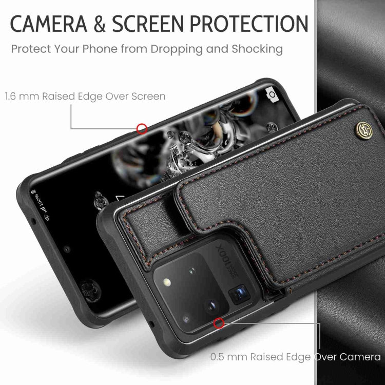 For Samsung Galaxy S20 Ultra CaseMe C22 Card Slots Holder RFID Anti-theft Phone Case(Black) - Galaxy Phone Cases by CaseMe | Online Shopping South Africa | PMC Jewellery | Buy Now Pay Later Mobicred