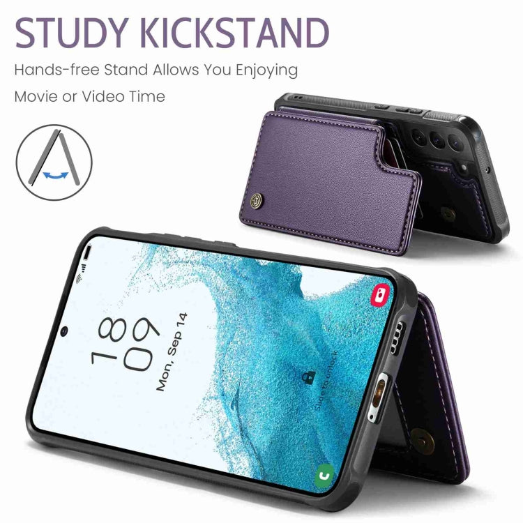 For Samsung Galaxy S22 5G CaseMe C22 Card Slots Holder RFID Anti-theft Phone Case(Purple) - Galaxy S22 5G Cases by CaseMe | Online Shopping South Africa | PMC Jewellery | Buy Now Pay Later Mobicred