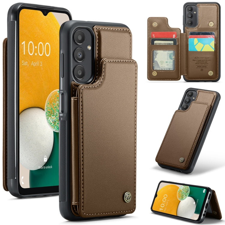 For Samsung Galaxy A13 5G CaseMe C22 Card Slots Holder RFID Anti-theft Phone Case(Brown) - Galaxy Phone Cases by CaseMe | Online Shopping South Africa | PMC Jewellery | Buy Now Pay Later Mobicred