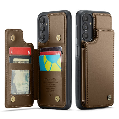 For Samsung Galaxy A13 5G CaseMe C22 Card Slots Holder RFID Anti-theft Phone Case(Brown) - Galaxy Phone Cases by CaseMe | Online Shopping South Africa | PMC Jewellery | Buy Now Pay Later Mobicred