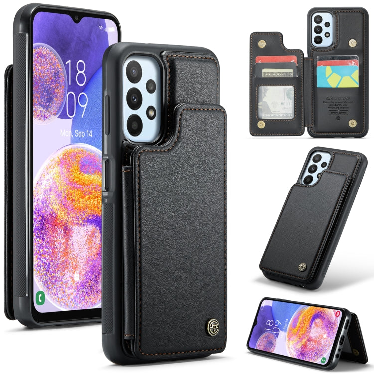 For Samsung Galaxy A23 CaseMe C22 Card Slots Holder RFID Anti-theft Phone Case(Black) - Galaxy Phone Cases by CaseMe | Online Shopping South Africa | PMC Jewellery | Buy Now Pay Later Mobicred