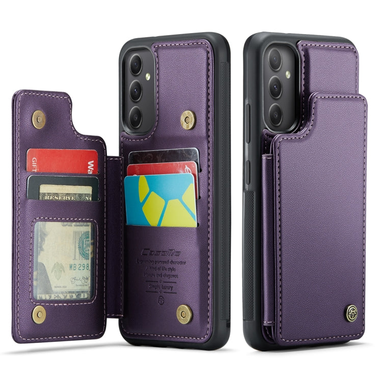 For Samsung Galaxy A34 5G CaseMe C22 Card Slots Holder RFID Anti-theft Phone Case(Purple) - Galaxy Phone Cases by CaseMe | Online Shopping South Africa | PMC Jewellery | Buy Now Pay Later Mobicred