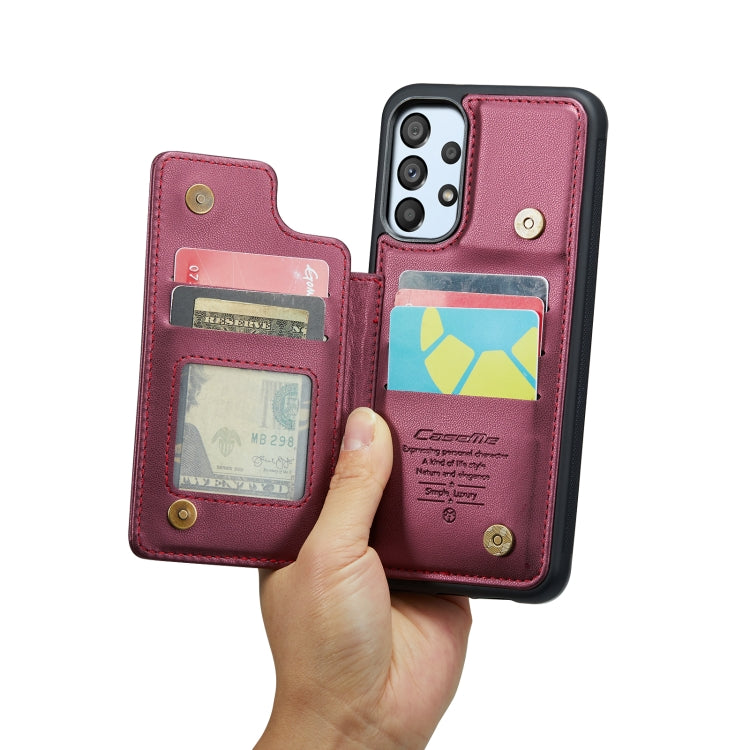 For Samsung Galaxy A53 5G CaseMe C22 Card Slots Holder RFID Anti-theft Phone Case(Wine Red) - Galaxy Phone Cases by CaseMe | Online Shopping South Africa | PMC Jewellery | Buy Now Pay Later Mobicred