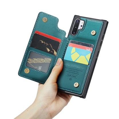 For Samsung Galaxy Note10+ 5G CaseMe C22 Card Slots Holder RFID Anti-theft Phone Case(Blue Green) - Galaxy Phone Cases by CaseMe | Online Shopping South Africa | PMC Jewellery | Buy Now Pay Later Mobicred