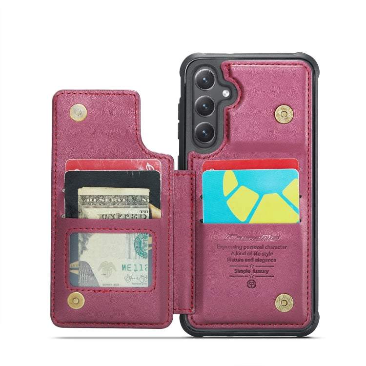 For Samsung Galaxy S23 FE 5G CaseMe C22 Card Slots Holder RFID Anti-theft Phone Case(Wine Red) - Galaxy S23 FE 5G Cases by CaseMe | Online Shopping South Africa | PMC Jewellery | Buy Now Pay Later Mobicred