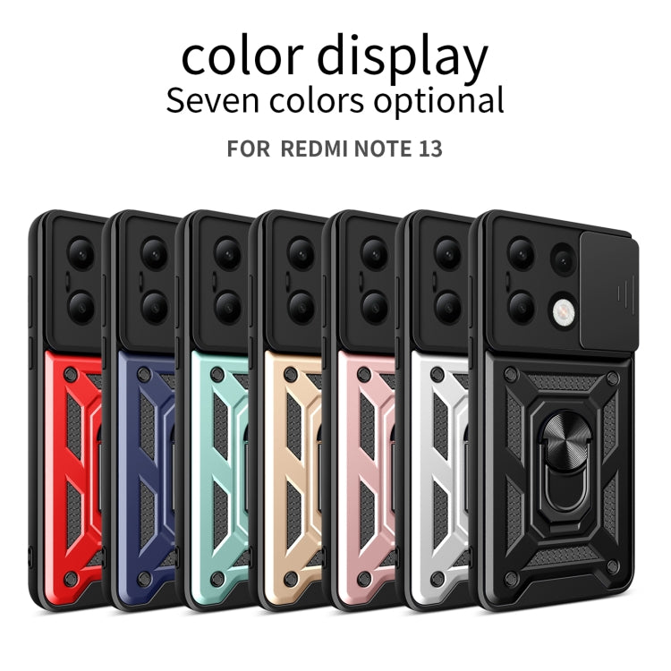 For Xiaomi Redmi Note 13 4G Global Sliding Camera Cover Design TPU Hybrid PC Phone Case(Red) - Note 13 Cases by PMC TechLife | Online Shopping South Africa | PMC TechLife | Buy Now Pay Later Mobicred