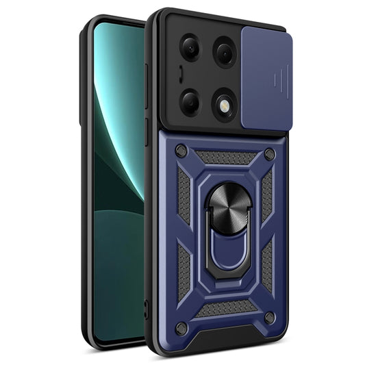 For Xiaomi Redmi Note 13 Pro 4G Global Sliding Camera Cover Design TPU Hybrid PC Phone Case(Blue) - Note 13 Pro Cases by PMC Jewellery | Online Shopping South Africa | PMC Jewellery | Buy Now Pay Later Mobicred