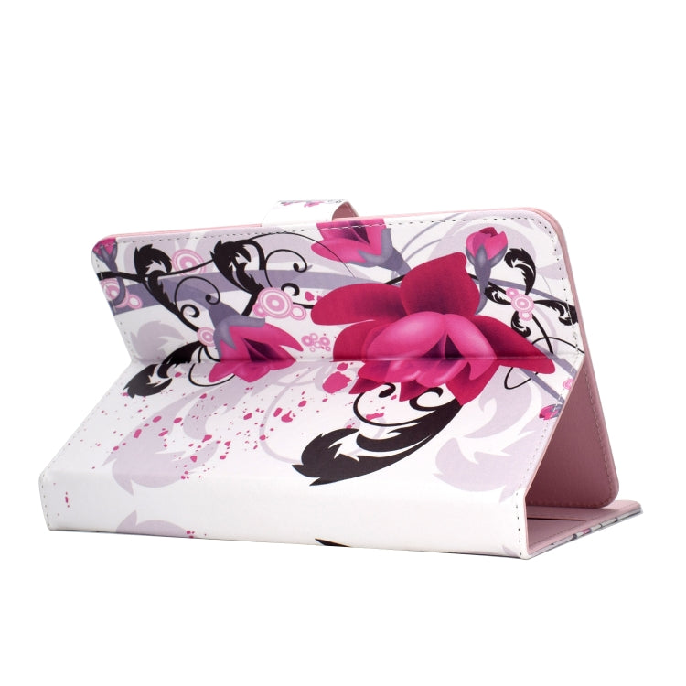 For 10 inch Universal Tablet PC Colored Drawing Pattern Horizontal Flip PU Leather Case with Holder & Card Slot(Flowers) - 7 inch by PMC TechLife | Online Shopping South Africa | PMC TechLife | Buy Now Pay Later Mobicred