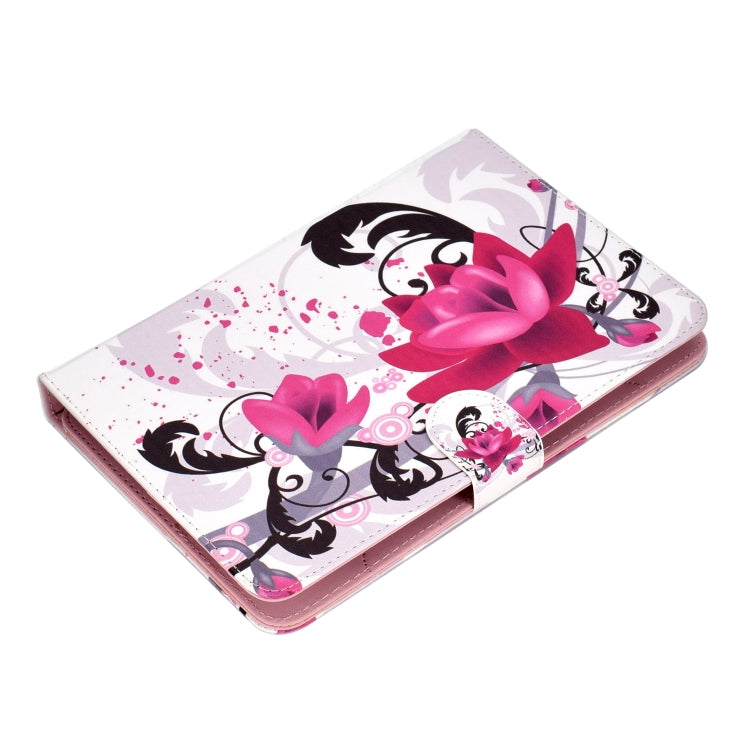 For 10 inch Universal Tablet PC Colored Drawing Pattern Horizontal Flip PU Leather Case with Holder & Card Slot(Flowers) - 7 inch by PMC TechLife | Online Shopping South Africa | PMC TechLife | Buy Now Pay Later Mobicred