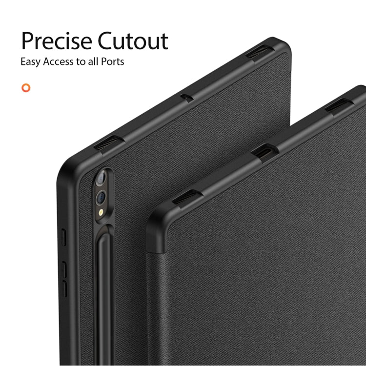 For Samsung Galaxy Tab S10+ DUX DUCIS Domo Series Magnetic Flip Leather Tablet Case(Black) - Other Galaxy Tab PC by DUX DUCIS | Online Shopping South Africa | PMC Jewellery | Buy Now Pay Later Mobicred