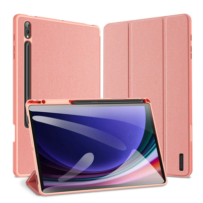 For Samsung Galaxy Tab S10+ DUX DUCIS Domo Series Magnetic Flip Leather Tablet Case(Pink) - Tab S10+ Cases by DUX DUCIS | Online Shopping South Africa | PMC Jewellery | Buy Now Pay Later Mobicred