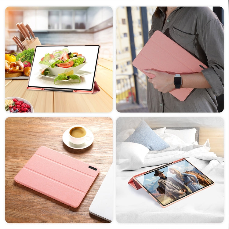 For Samsung Galaxy Tab S10 Ultra DUX DUCIS Domo Series Magnetic Flip Leather Tablet Case(Pink) - Tab S10 Ultra Cases by DUX DUCIS | Online Shopping South Africa | PMC Jewellery | Buy Now Pay Later Mobicred