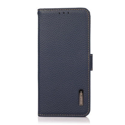 For Xiaomi Redmi K70 Pro KHAZNEH Side-Magnetic Litchi Genuine Leather RFID Phone Case(Blue) - K70 Pro Cases by PMC Jewellery | Online Shopping South Africa | PMC Jewellery | Buy Now Pay Later Mobicred