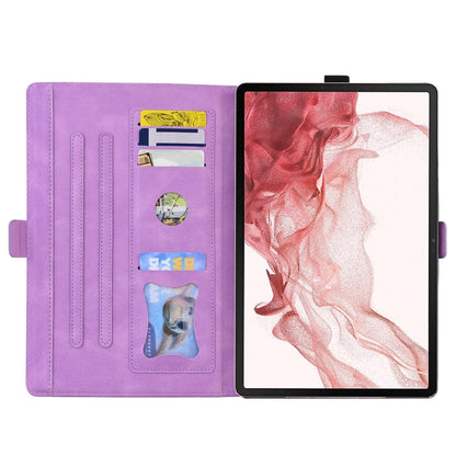 For Samsung Galaxy Tab S9 FE+ Love Butterfly Embossed Leather Tablet Case(Purple) - Galaxy Tab S9 FE+ by PMC Jewellery | Online Shopping South Africa | PMC Jewellery | Buy Now Pay Later Mobicred