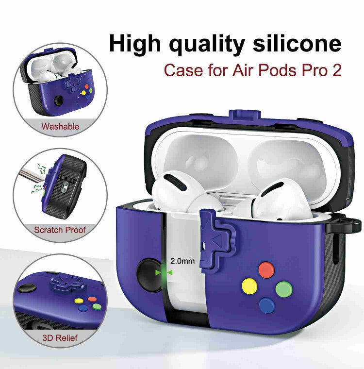 For AirPods Pro 2 Game Console Shape Wireless Earphones Protective Case(Purple) - For AirPods Pro 2 by PMC Jewellery | Online Shopping South Africa | PMC Jewellery | Buy Now Pay Later Mobicred