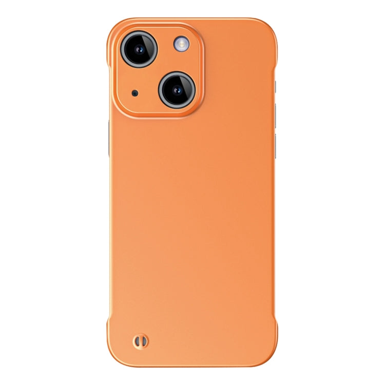 For iPhone 15 Plus Frameless Metallic Paint Hybrid PC Phone Case(Orange) - iPhone 15 Plus Cases by PMC Jewellery | Online Shopping South Africa | PMC Jewellery | Buy Now Pay Later Mobicred