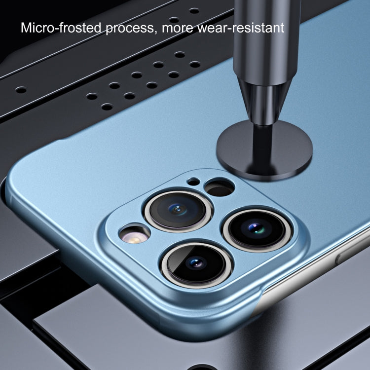 For iPhone 15 Pro Max Frameless Metallic Paint Hybrid PC Phone Case(Sierra Blue) - iPhone 15 Pro Max Cases by PMC Jewellery | Online Shopping South Africa | PMC Jewellery | Buy Now Pay Later Mobicred