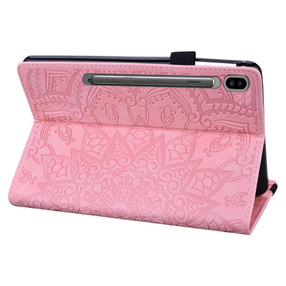 For Samsung Galaxy Tab S9 FE+ Calf Texture Embossed Leather Tablet Case(Pink) - Galaxy Tab S9 FE+ by PMC Jewellery | Online Shopping South Africa | PMC Jewellery | Buy Now Pay Later Mobicred