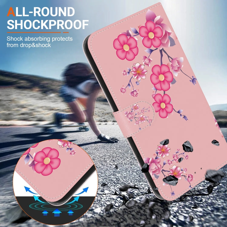 For Google Pixel 9 Pro Crystal Texture Colored Drawing Leather Phone Case(Cherry Blossoms) - Google Cases by PMC TechLife | Online Shopping South Africa | PMC TechLife | Buy Now Pay Later Mobicred