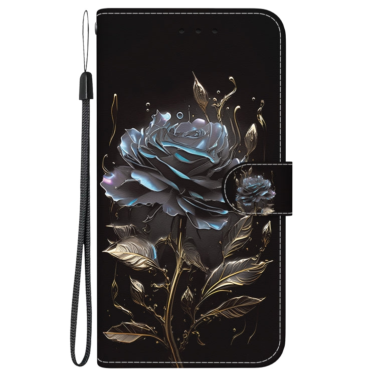 For Google Pixel 9 Crystal Texture Colored Drawing Leather Phone Case(Black Rose) - Google Cases by PMC Jewellery | Online Shopping South Africa | PMC Jewellery | Buy Now Pay Later Mobicred