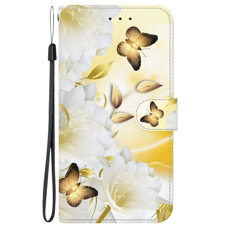 For Google Pixel 9 Crystal Texture Colored Drawing Leather Phone Case(Gold Butterfly Epiphyllum) - Google Cases by PMC TechLife | Online Shopping South Africa | PMC TechLife | Buy Now Pay Later Mobicred
