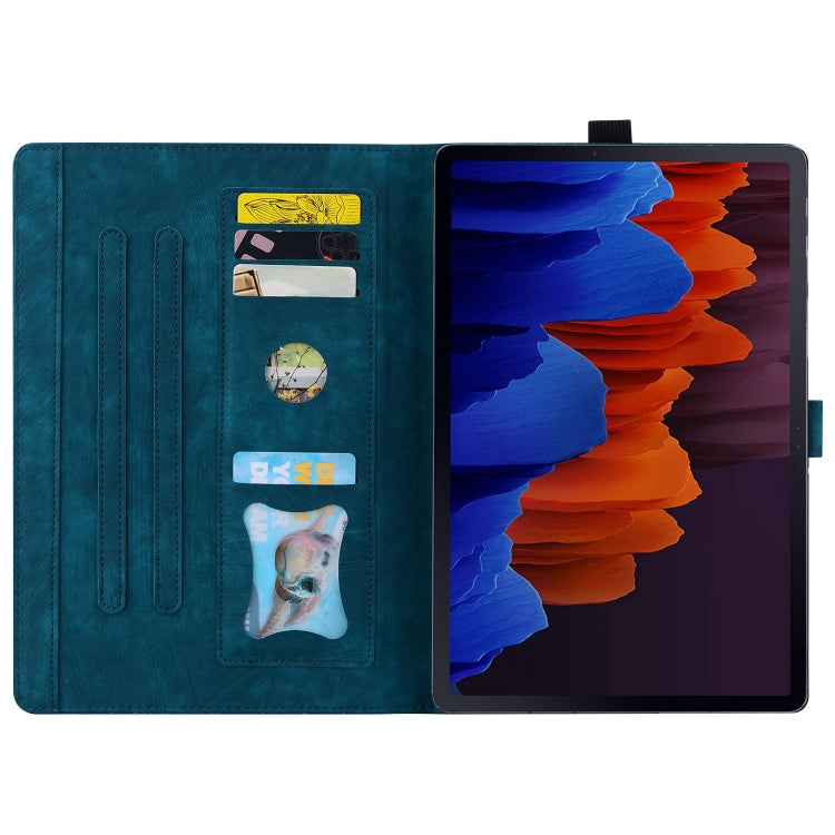 For Samsung Galaxy Tab S9 Ultra /S8 Ultra Cartoon Sakura Cat Embossed Leather Tablet Case(Blue) - free shipping - PMC Jewellery - Order now!