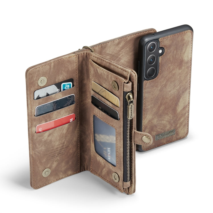 For Samsung Galaxy A35 5G CaseMe 008 Multifunctional Zipper Wallet Leather Phone Case with Lanyard(Brown) - Galaxy Phone Cases by CaseMe | Online Shopping South Africa | PMC Jewellery | Buy Now Pay Later Mobicred