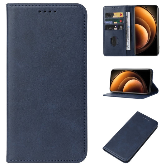 For vivo X100 Magnetic Closure Leather Phone Case(Blue) - X100 Cases by PMC Jewellery | Online Shopping South Africa | PMC Jewellery | Buy Now Pay Later Mobicred