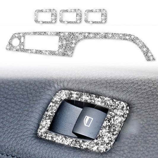 For BMW 3 Series E90 / 320i / 325i 2005-2012 Car Window Lift Panel with Folding Key 35.8cm Diamond Decorative Sticker, Left Drive - Car Interior Mouldings by PMC Jewellery | Online Shopping South Africa | PMC Jewellery | Buy Now Pay Later Mobicred