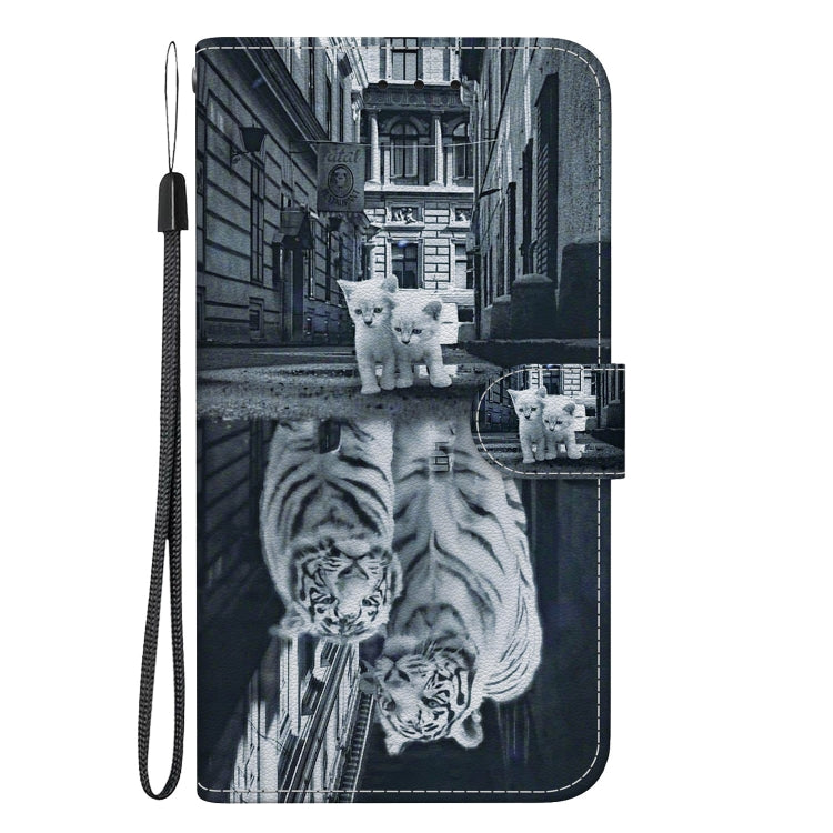 For Xiaomi Redmi Note 12 5G Crystal Texture Colored Drawing Leather Phone Case(Cat Tiger Reflection) - free shipping - PMC TechLife - Order now!