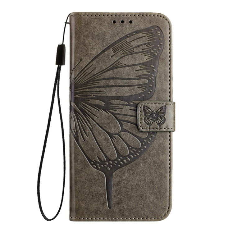 For Motorola Edge 50 Pro Embossed Butterfly Leather Phone Case(Grey) - Motorola Cases by PMC TechLife | Online Shopping South Africa | PMC TechLife | Buy Now Pay Later Mobicred