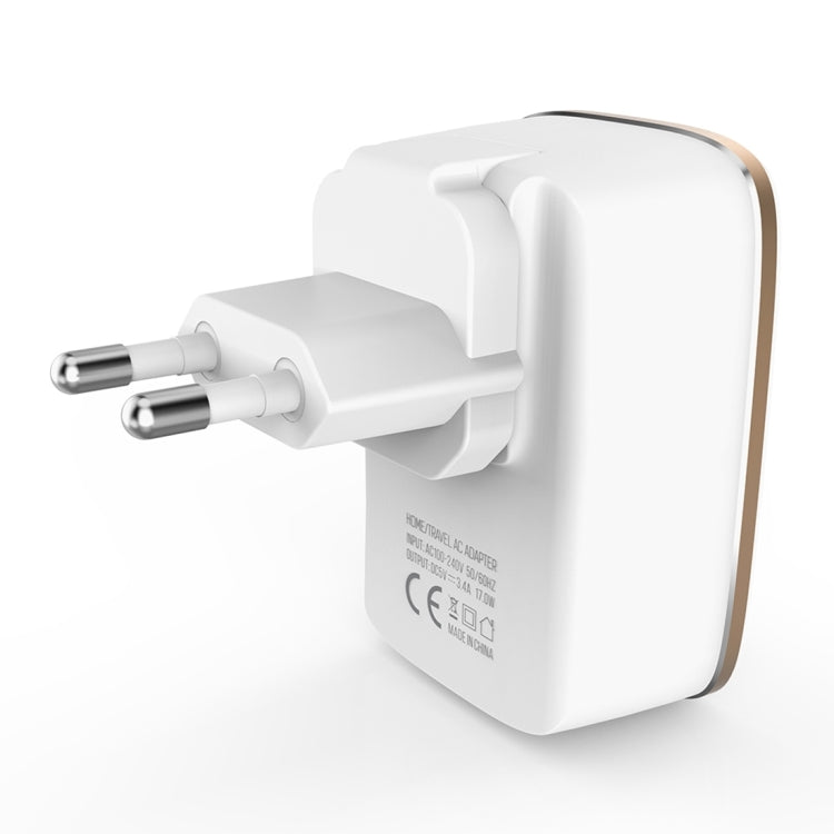 LDNIO A3304 17W 3 USB Interfaces Travel Charger Mobile Phone Charger, EU Plug - USB Charger by LDNIO | Online Shopping South Africa | PMC TechLife | Buy Now Pay Later Mobicred