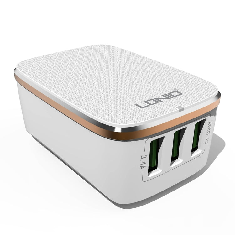 LDNIO A3304 17W 3 USB Interfaces Travel Charger Mobile Phone Charger, AU Plug - USB Charger by LDNIO | Online Shopping South Africa | PMC TechLife | Buy Now Pay Later Mobicred