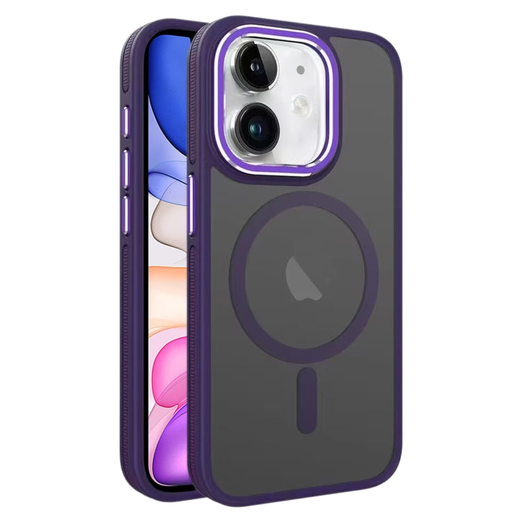 For iPhone 11 Two-color Frosted MagSafe Magnetic Phone Case(Purple) - iPhone 11 Cases by PMC Jewellery | Online Shopping South Africa | PMC Jewellery