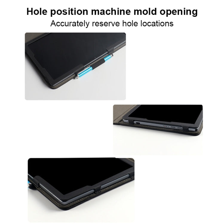For TCL NxtPaper 11 2-Folding Leather Tablet Case with Handrest & Pen Slot(Black) - Others by PMC TechLife | Online Shopping South Africa | PMC TechLife | Buy Now Pay Later Mobicred
