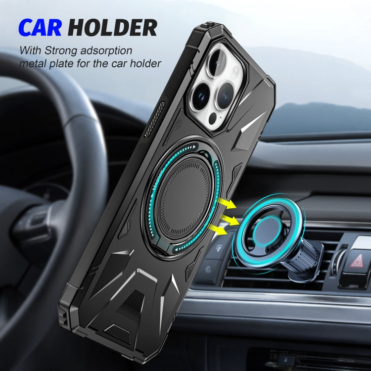 For iPhone 15 Plus MagSafe Magnetic Shockproof Phone Case with Ring Holder(Black) - iPhone 15 Plus Cases by PMC TechLife | Online Shopping South Africa | PMC TechLife