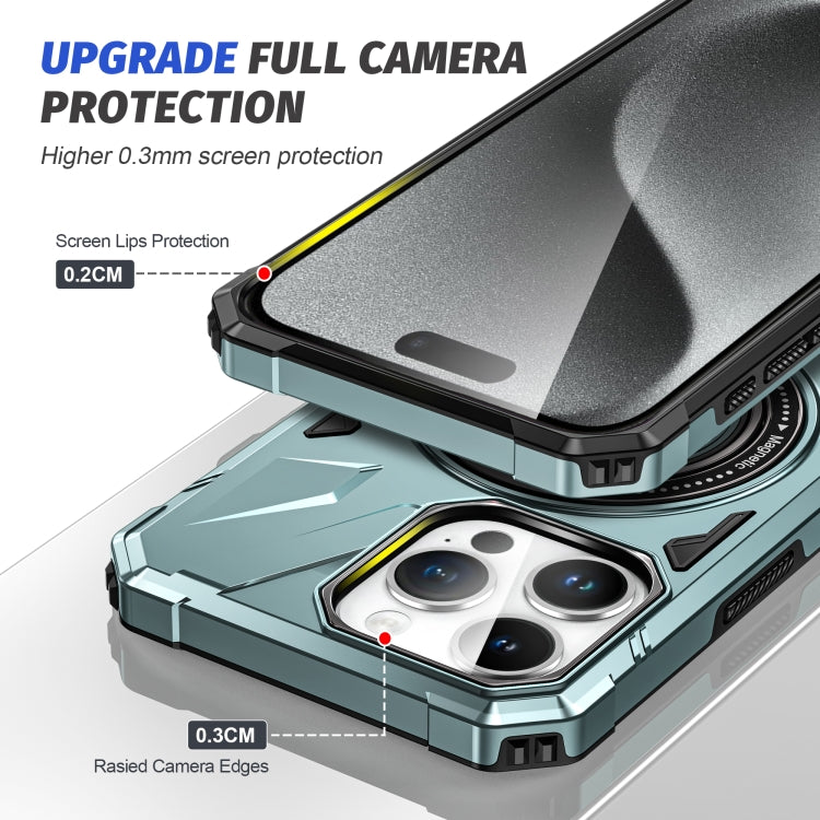 For iPhone 14 Pro MagSafe Magnetic Shockproof Phone Case with Ring Holder(Green) - iPhone 14 Pro Cases by PMC TechLife | Online Shopping South Africa | PMC TechLife