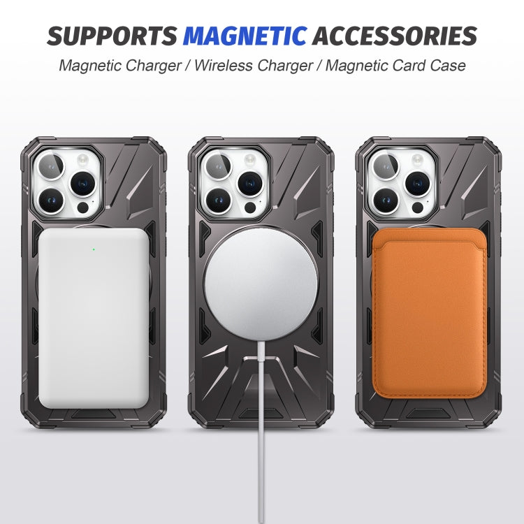 For iPhone 14 Pro MagSafe Magnetic Shockproof Phone Case with Ring Holder(Dark Grey) - iPhone 14 Pro Cases by PMC TechLife | Online Shopping South Africa | PMC TechLife