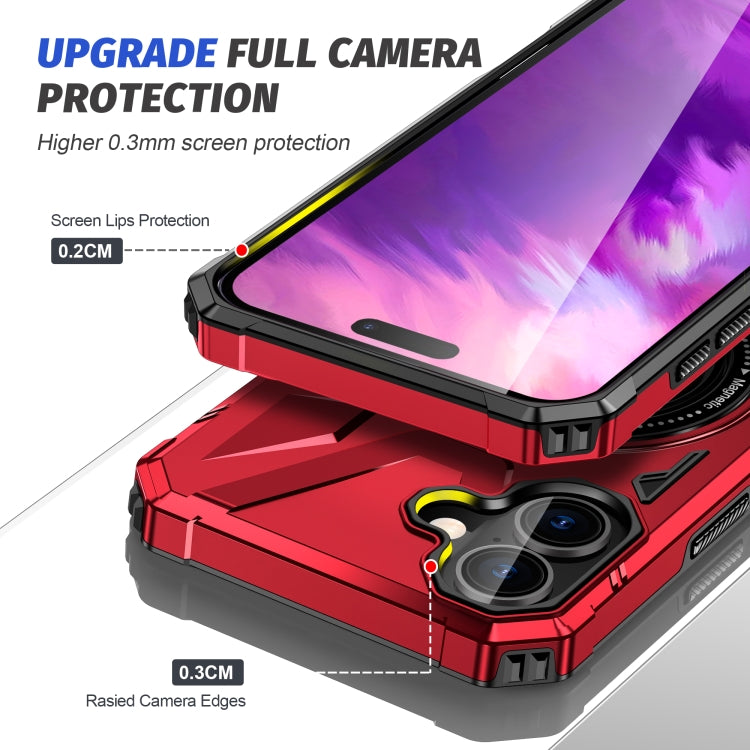 For iPhone 16 Plus MagSafe Magnetic Shockproof Phone Case with Ring Holder(Red) - iPhone 16 Plus Cases by PMC TechLife | Online Shopping South Africa | PMC TechLife | Buy Now Pay Later Mobicred