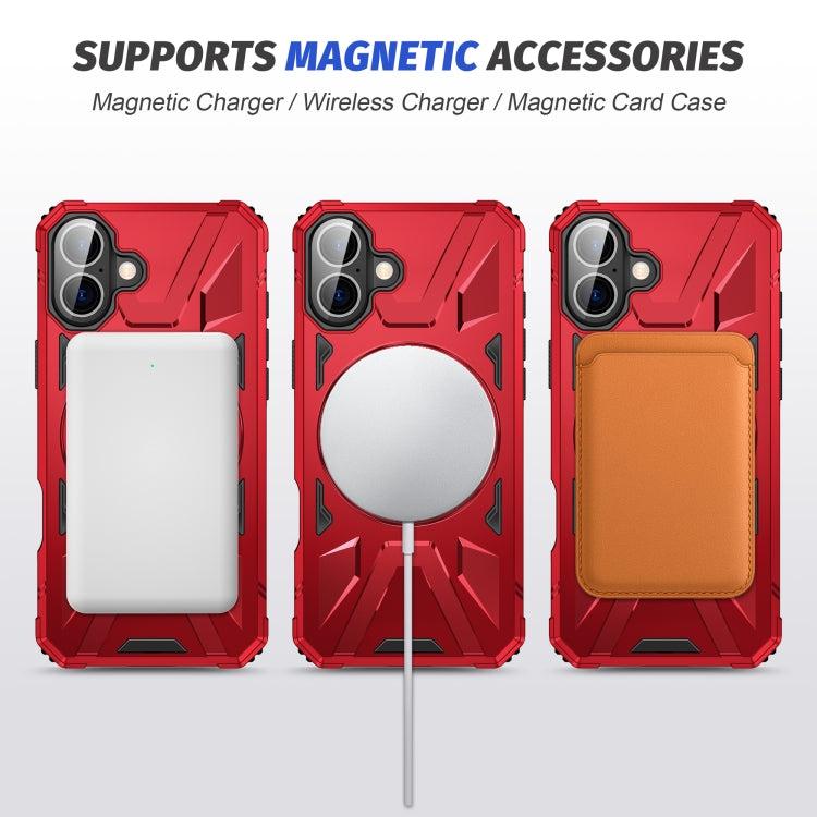 For iPhone 16 Plus MagSafe Magnetic Shockproof Phone Case with Ring Holder(Red) - iPhone 16 Plus Cases by PMC Jewellery | Online Shopping South Africa | PMC Jewellery | Buy Now Pay Later Mobicred