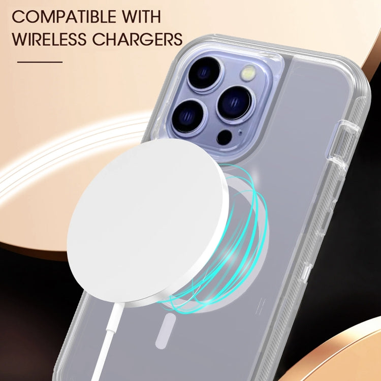 For iPhone 15 Pro Shockproof MagSafe Magnetic Phone Case(Transparent Grey) - iPhone 15 Pro Cases by PMC TechLife | Online Shopping South Africa | PMC TechLife