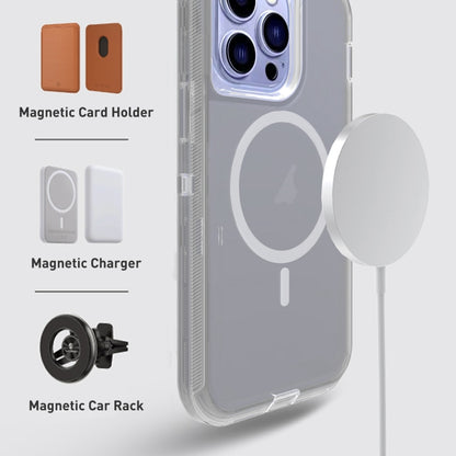 For iPhone 15 Plus Shockproof MagSafe Magnetic Phone Case(Transparent Grey) - iPhone 15 Plus Cases by PMC Jewellery | Online Shopping South Africa | PMC Jewellery